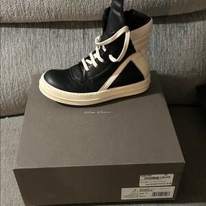 Rick Owens Two-Tone High-Top Sneakers
